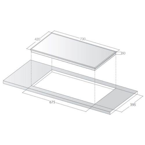 Kích thước bếp từ đôi Lorca TA 1006 PLus lắp âm