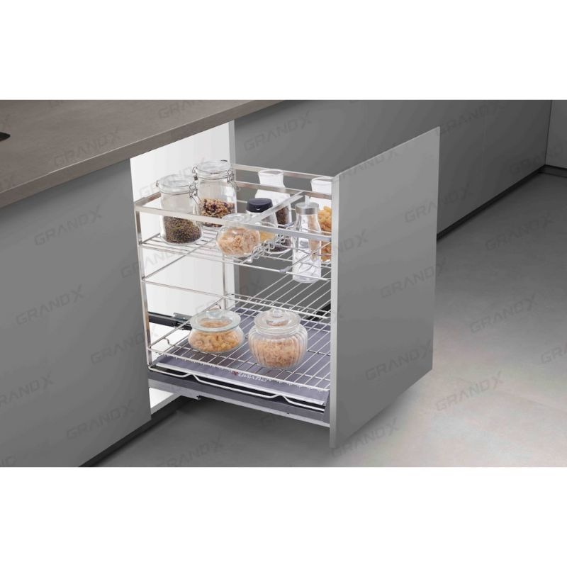 Ảnh giá đựng chai lọ gia vị nan dẹt GrandX XS.40S2 Ảnh giá đựng chai lọ gia vị nan dẹt GrandX XS.40S2