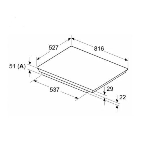 Kích thước bếp từ Bosch 4 vùng nấu PIE875HC1E lắp âm