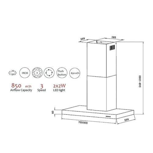 kich thuoc may hut mui ap tuong tomate tom 3023‐70