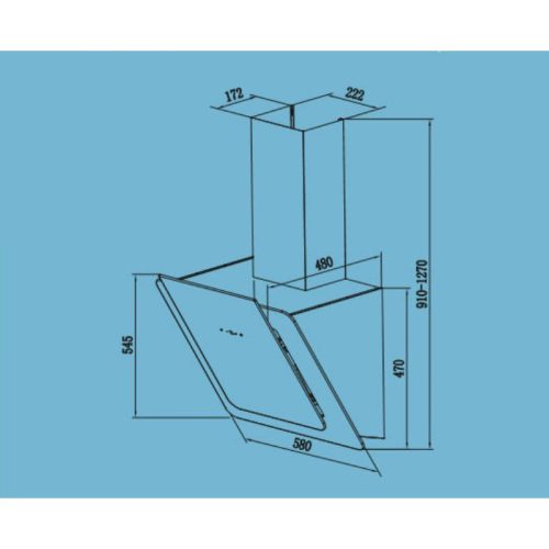 Máy hút mùi áp tường Tomate TOM 3373 3 kich thuoc may hut mui ap tuong tomate tom 3373
