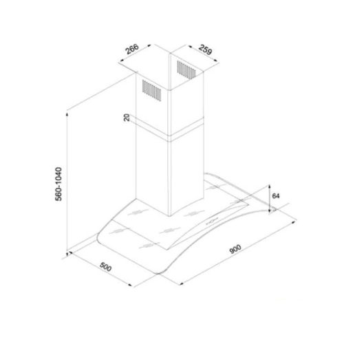 kich thuoc may hut mui kinh cong tomate tom 3159 70