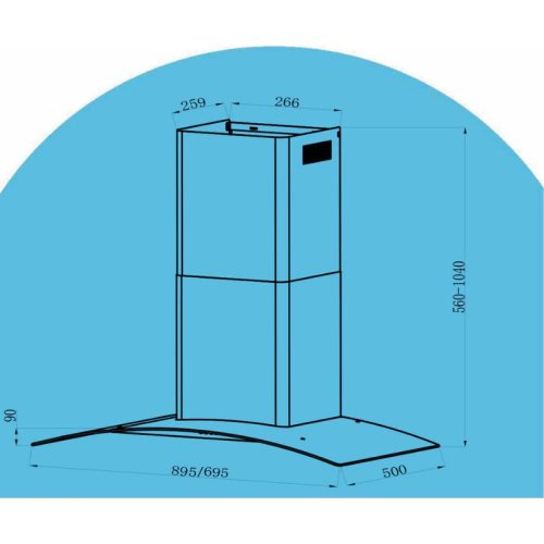 kich thuoc may hut mui kinh cong tomate tom 3159b‐t9