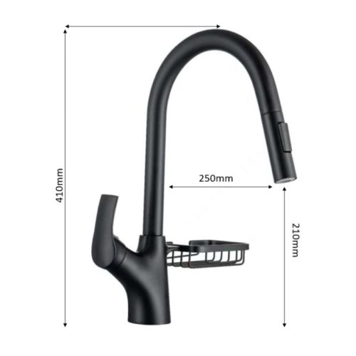 Vòi rửa chén bát Henry HR-V8870 Black 3 kich thuoc voi rua chen bat henry hr v8870 black