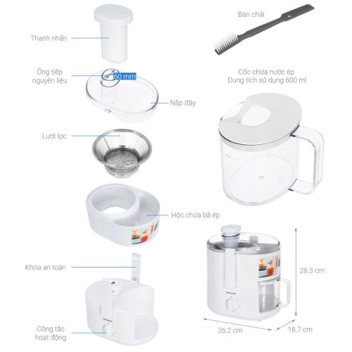 kich thuoc may ep trai cay panasonic mj cs100wra