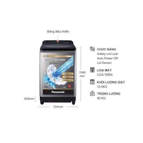 kich thuoc may giat panasonic inverter 10 5 kg na fd10xr1lv cua tren