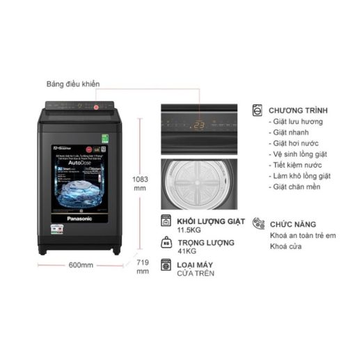 kich thuoc may giat panasonic inverter 11 5 kg na fd115w3bv cua tren