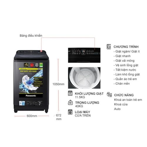 kich thuoc may giat panasonic inverter 11 5 kg na fd11ar1bv cua tren