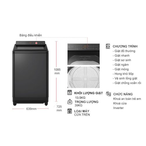 kich thuoc may giat panasonic inverter 13 5 kg na fd135x3bv cua tren