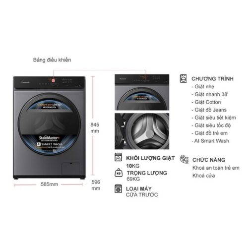 kich thuoc may giat panasonic inverter 9 kg na v90fa1lvt cua truoc