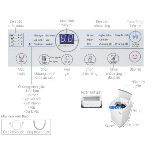 kich thuoc may giat whirlpool 8 5 kg vwvc8502fw cua tren