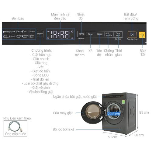 kich thuoc may giat whirlpool inverter 9 kg fweb9002fg cua truoc