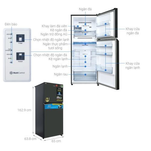 kich thuoc tu lanh 2 canh inverter 326 lit panasonic nr tl351bpkv