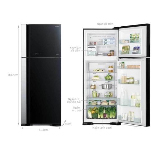 kich thuoc tu lanh 2 canh inverter 489 lit hitachi r fg560pgv8x gbk