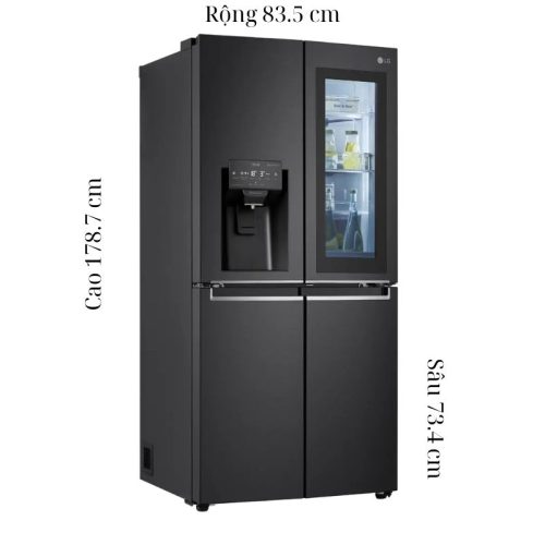 kich thuoc tu lanh 4 canh multi door inverter 496 lit lg gr x22mbi