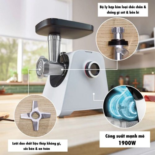 Máy xay thịt Bosch MFWS420W 4 kich thuoc may xay thit bosch mfws420w