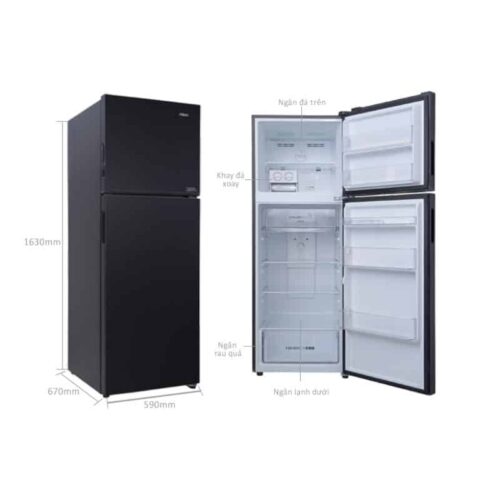 kich thuoc tu lanh 2 canh ngan da tren inverter 333 lit aqua aqr t352fa fb