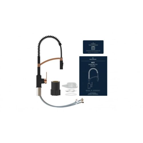 Vòi rửa bát Wasserwerk WK 3 black/rose gold with spiral spring 700557 4 chi tiet voi rua bat wasserwerk wk 3 black rose gold with spiral spring 700557