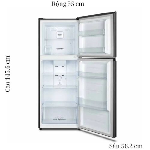 kich thuoc tu lanh 2 canh inverter 205 lit hisense ht22wb