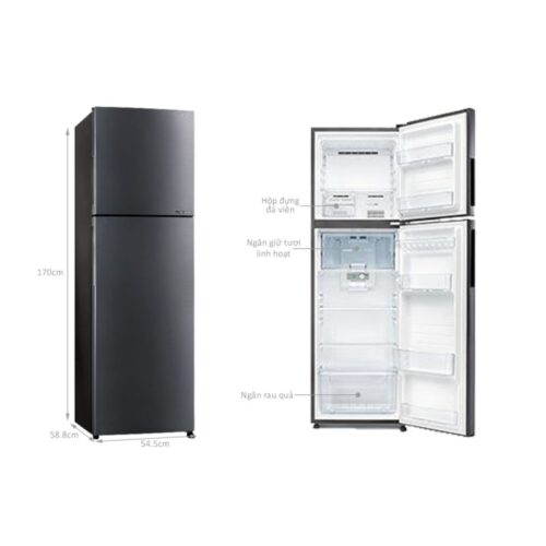 kich thuoc tu lanh 2 canh inverter 253 lit sharp sj x282ae ds