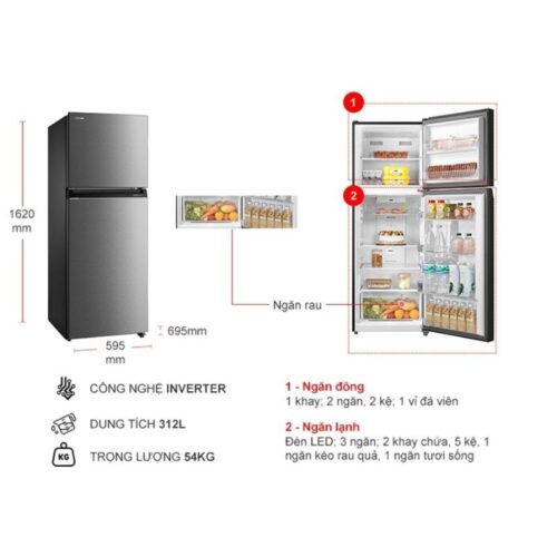 kich thuoc tu lanh 2 canh inverter 312 lit toshiba gr rt416we pmv58 mm