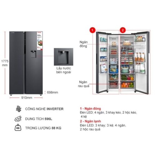kich thuoc tu lanh 2 canh side by side inverter 596 lit toshiba gr rs775wi pmv06 mg 1