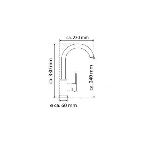 Vòi rửa bát Wasserwerk WK 5 Stainless steel look 700505 4 kich thuoc voi rua bat wasserwerk wk 5 stainless steel look 700505 1