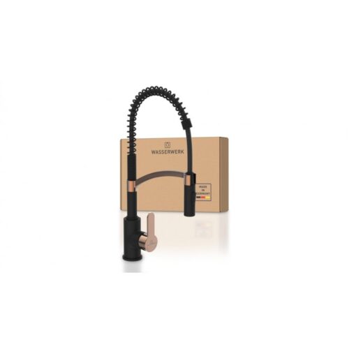 Vòi rửa bát Wasserwerk WK 3 black/rose gold with spiral spring 700557