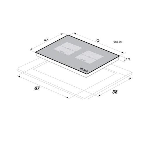 Kích thước bếp từ đôi Spelier SPE IC 1188 SE lắp âm