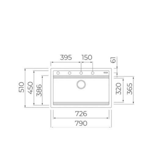 Chậu rửa chén Teka Nova 80 WS-TG 1B đá nhân tạo 115230057 5 kich thuoc chau rua chen teka nova 80 ws tg 1b da nhan tao 115230057