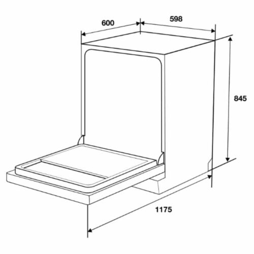 Máy rửa chén độc lập Hafele HDW-F6031G 535.29.651 3 kich thuoc may rua chen doc lap hafele hdw f6031g 535 29 651