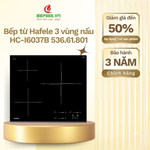 Bếp từ Hafele 3 vùng nấu HC-I6037B 536.61.801 lắp âm