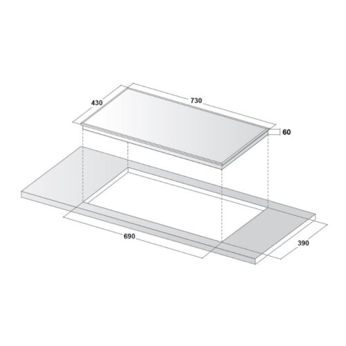 Bếp từ đôi Canzy CZ T78EU lắp âm 3 Kich thuoc lap dat bep tu doi canzy cz t78eu lap am
