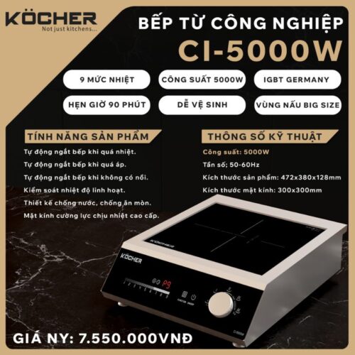 hinh anh bep tu cong nghiep kocher ci 5000w