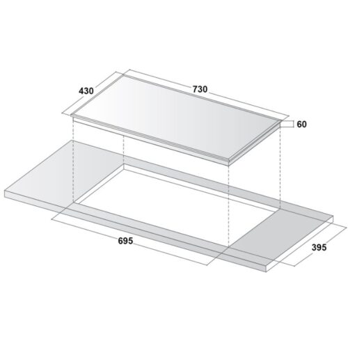 Bếp từ 2 vùng nấu Kocher DI-220 8 kich thuoc bep tu 2 vung nau kocher di 220