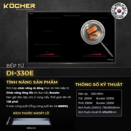 kich thuoc bep tu 2 vung nau kocher di 330e