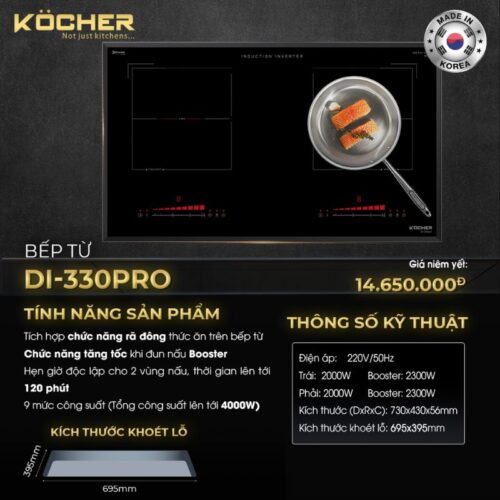 kich thuoc bep tu 2 vung nau kocher di 330pro