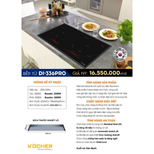 kich thuoc bep tu 2 vung nau kocher di 336pro