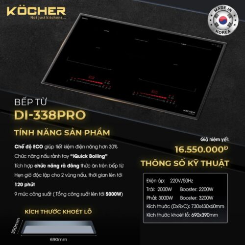 kich thuoc bep tu 2 vung nau kocher di 338pro