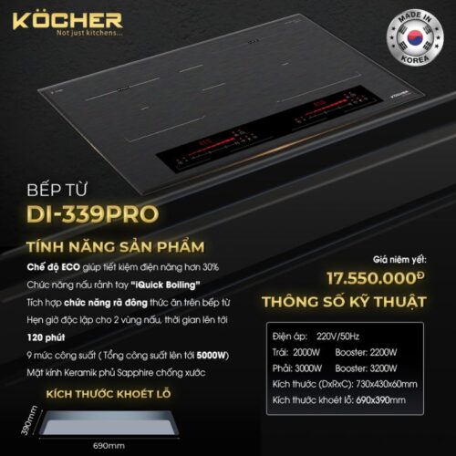 kich thuoc bep tu 2 vung nau kocher di 339pro