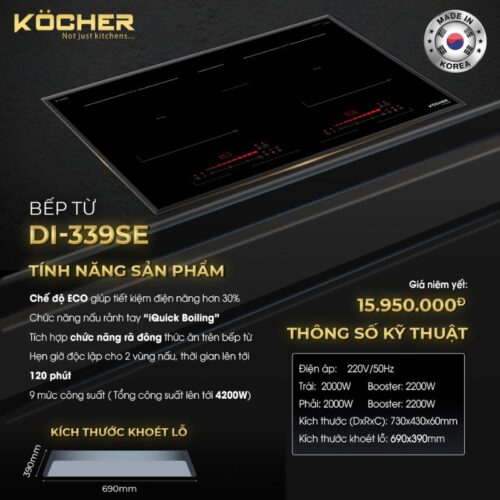 kich thuoc bep tu 2 vung nau kocher di 339se