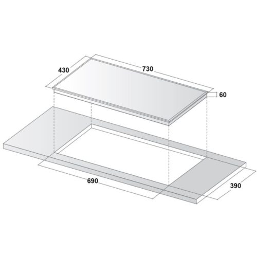 Bếp từ 2 vùng nấu Kocher DI-608 7 kich thuoc bep tu 2 vung nau kocher di 608