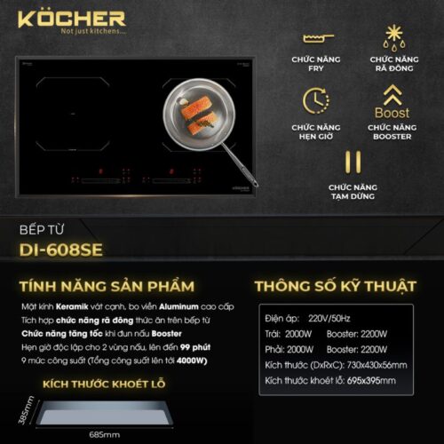kich thuoc bep tu 2 vung nau kocher di 608se