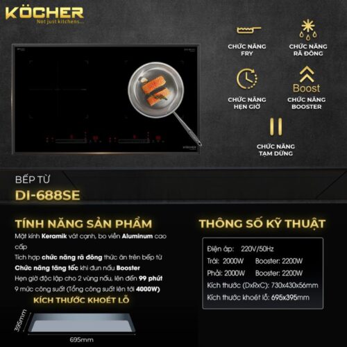 kich thuoc bep tu 2 vung nau kocher di 688se