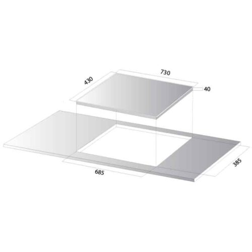 kich thuoc bep tu 2 vung nau kocher dib4 888plus