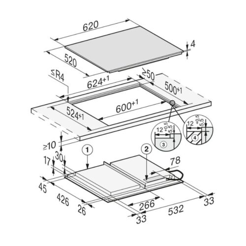 kich thuoc bep tu da diem miele km 7867 1 fl lap am