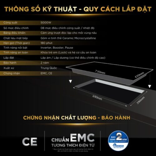 Bếp từ đôi BlueStone ICB-6825 5 kich thuoc bep tu doi bluestone icb 6825