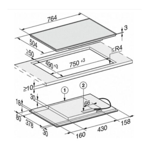 kich thuoc bep tu miele 4 vung nau km 7210 fr lap am