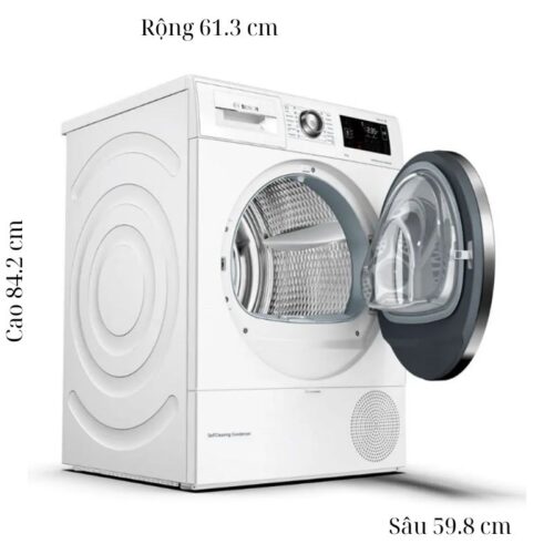 kich thuoc may say bom nhiet bosch 9 kg wqg24200sg serie 6