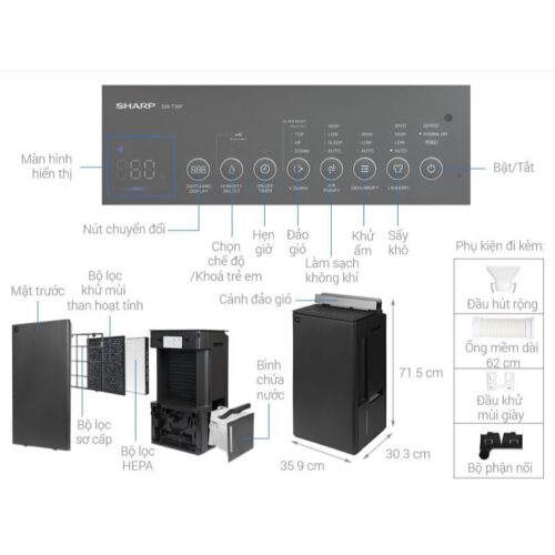 kkich thuoc may hut am sharp dw t30fv h